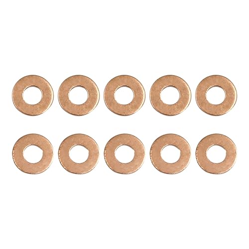 4mmx9mmx1mm(IDxODxT) Piatto Rame Tenuta Rondelle - 50pz - Buono per Macchinario Industriale M4 Viti - Rame Piatto carrello Guarnizioni - Honorern