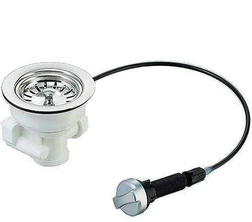 Valvola eccentrica a cestello (3 1/2 pollici) con azionamento rotante, scarico verso il basso con connettore (1 pollici) - per troppopieno - Honorern