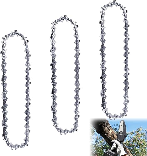 3 catene per motosega da 20 cm, 3/8', 1,1 mm, 33 TG, compatibile con Einhell ForteXXA 18/20 TH & GC-LC 18/20 Li T, catena a basso contributo compatibile con Worx WG349E.9 - Honorern