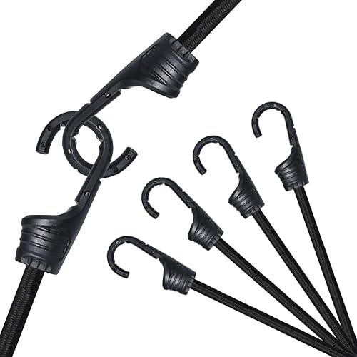 12 Pezzi Corde Elastiche con Gancio,Corda Elastica, Bande Elastiche, Fasce Elastiche, Cinghie Elastiche, Elastici con Ganci, per il Fissaggio di Bagagli, Portabagagli, Campeggi (30 CM) - Honorern