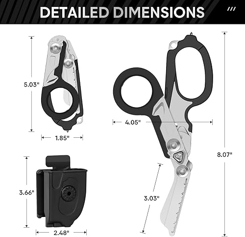 Cesoie per traumi Cesoie di emergenza con tagliacinghia e rompivetro Pinze per forbici pieghevoli in acciaio inossidabile, forbici da salvataggio per campeggio all'aperto Strumenti… - Honorern