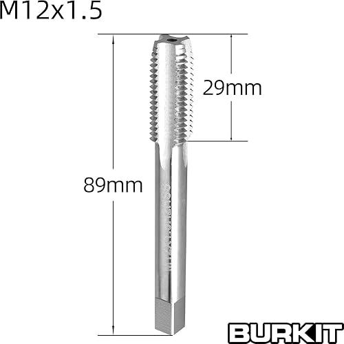 Burkit M12 X 1.5 Set di maschi e matrici per mano destra, M12 x 1.5 filettatura macchina e fustella rotonda - Honorern