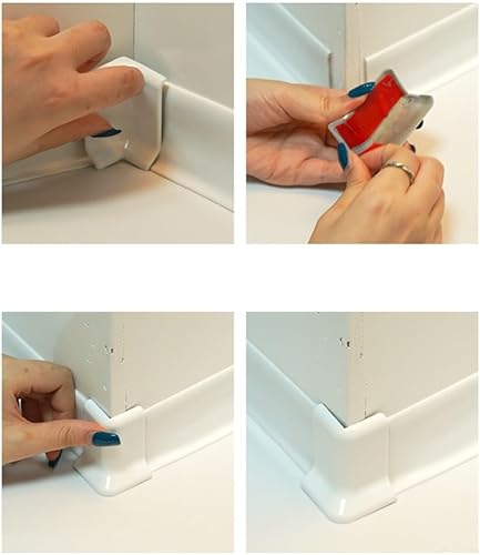 Blocchi angolari per battiscopa altezza 7,6 cm, 3 interni + 3 angoli esterni, connettore tra la base della parete della baia, rivestimento in gomma (L argento) - Honorern