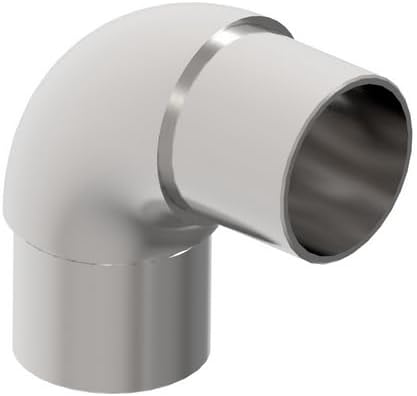 Set da 2 pezzi in acciaio inox V2A, connettore angolare a 90°, 42,4 x 2,0-0305 - Honorern