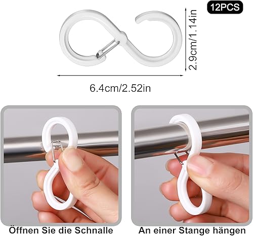 24 ganci a S, ganci da appendere, anti-goccia, ganci per appendiabiti, ganci a forma di S, per cucina, bagno, camera da letto, ufficio, giardino (bianco) - Honorern