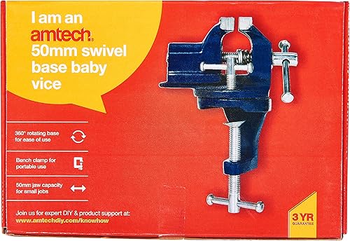 Am-Tech - Morsa piccola con base girevole, 50 mm - Honorern