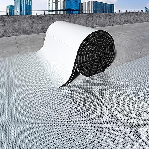 Spugna Adesivo Stuoia Antirombo Antivibrante Schiuma Fonoassorbente Autoadesiva Tappeto Isolante,Isolante Termico Riflettente,Cotone Isolante Antigelo,per Porta Tetto (1x1m/3.3x3.3ft,10mm thick) - Honorern