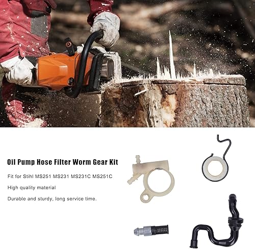 Parti di Ricambio del Kit ingranaggio a Vite Senza fine del Filtro della Pompa dell'olio per Accessori per motoseghe MS251 MS231 MS231C MS251C - Honorern