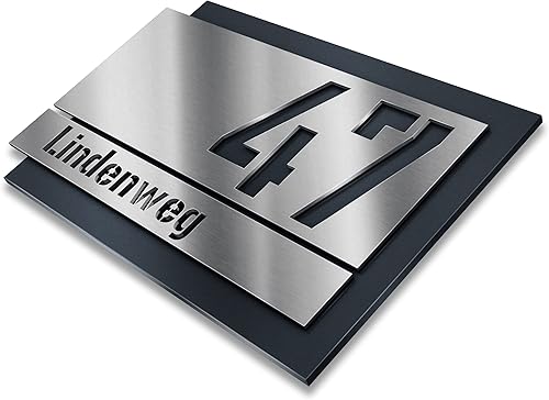 Numero civico individuale in acciaio inox – Numero civico in antracite RAL 7016 – Targa per porta con numero civico laser – Antigraffio e robusto – Made in Germany – Effetto 3D – Dimensioni - Honorern