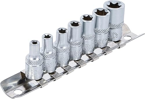 BGS 6402 - Set di chiavi a bussola, profilo E, 7 pezzi, 6,3 mm (1/4') | SW E4 - E11 | acciaio CV - Honorern