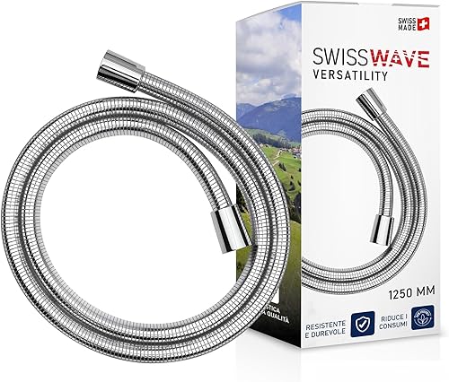 Flessibile Doccia Argento 1600mm | Mono Cono Girevole | PVC Certificato | Coni di Fissaggio in Metallo | Anti Graffio | Attacco 1/2', Argento (PVC) - Honorern