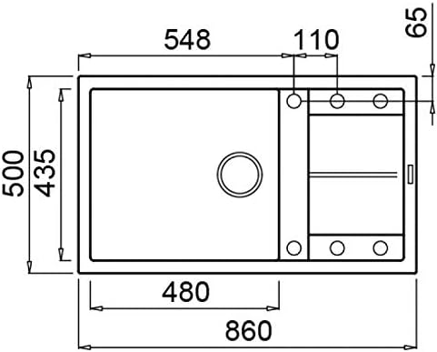 Elleci Lavello Incasso Unico 410 1 Vasca con gocciolatoio 86x50 Granitek (51 Avena) - Honorern