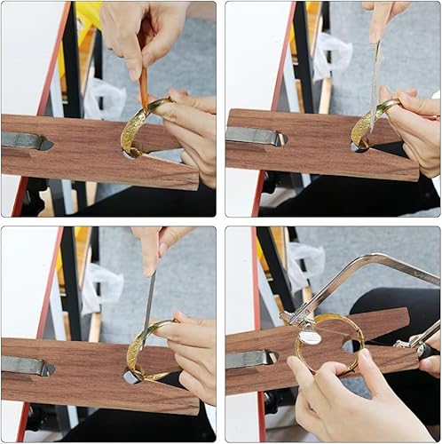 Morsetto per Perno da Banco Gioiellieri, Gioiellieri Lavoro in Legno che Realizzano Strumenti di Lavorazione Anello Creazione Gioielli Morsa Morsetti Perni con Scanalatura V Slot C Clamp su Tavolo - Honorern