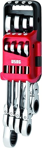 USAG 285 KF/DS8 U02856158 Serie di 8 Chiavi Combinate Snodate a Cricchetto - Honorern