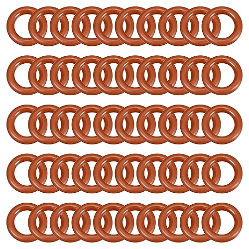 10 x 6 x 2mm Silicone O-Ring x 50pz Sigillo Guarnizione per Guarnizione Idraulica e Rubinetto Flessibile, [Rosso] - Honorern