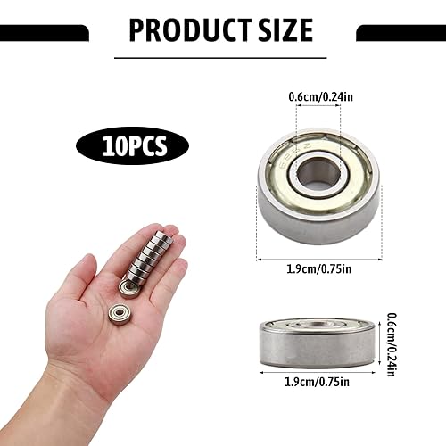 10 Pezzi Cuscinetto a Sfere a Gola Profonda 626RS, 6x19x6 mm, Doppia Schermatura/Seal in Acciaio al Carbonio, Pre-lubrificato, Cuscinetti a Sfera per Applicazioni a Bassa Velocità - Honorern