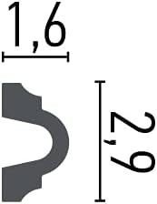 Cornici per parete boiserie, 12 metri di profilo decorativo 3d, in duropolimero bianco rigido(meglio del polistirolo e gesso), da applicare a muro, 12 pezzi da 1 metro (HCR 501) - Honorern