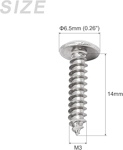 Croce Autofilettante Viti (M3x14mm) 25pz 316 Acciaio Inox Autoperforante Vite - per Manutenzione Casa e Lavorazione Legno - Honorern