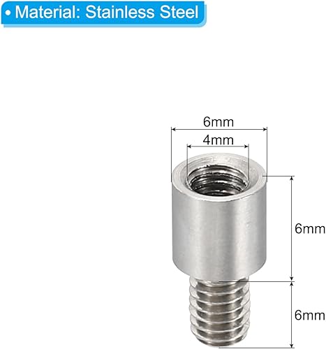 24pz Distanziali M4, Distanziali M4 10+6mm Acciaio inossidabile con Filettatura, Kit Viti Distanziali 4mm ID 6mm OD Adattatori Metrici Maschio Femmina per Circuiti PCB Droni RC - Honorern