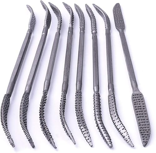 8 PZ 5.5 X 200mm Doppia Estremità Riffler Legno Rasp File Set Lavorazione Del Legno Intaglio Rasatura Rasatura Utensili - Honorern