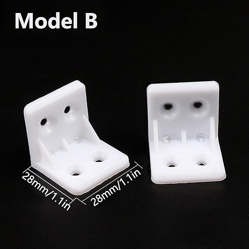 Staffe angolari a L, staffe angolari in plastica per mobili, staffe di supporto per mensole, staffe a 90 gradi per il fissaggio e la riparazione di mobili (10 pezzi, 28 x 28 mm) - Honorern
