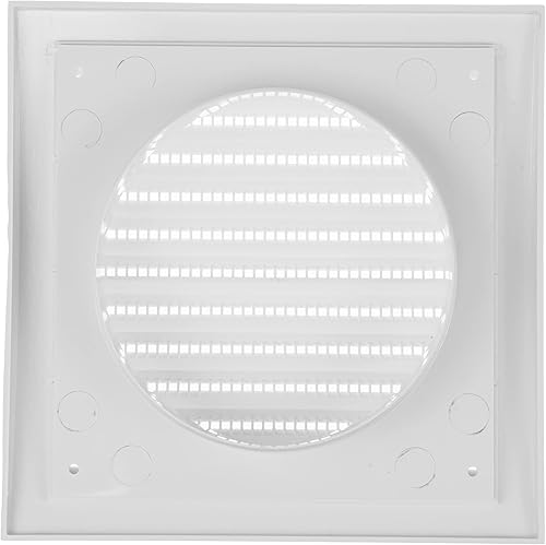 Ø125mm, bianco, 190x190mm, copertura slot di ventilazione per essiccatori, aperture di ventilazione e tubo d'aria di scarico, adatto per l'area esterna - Honorern