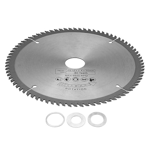 Lama per Sega Circolare, 210 x 30 mm, 80 Denti, Diametro del Foro, Lame Circolari con 3 O-Ring, Troncatrice per Legno Tonda per Macchine da Taglio per Marmo, Seghe Elettriche a Mano, Ecc. - Honorern