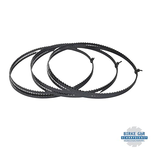 Set di 3 lame per sega a nastro, 1430 x 6 x 0,65 mm, 6 denti per pZ, per legno - Honorern