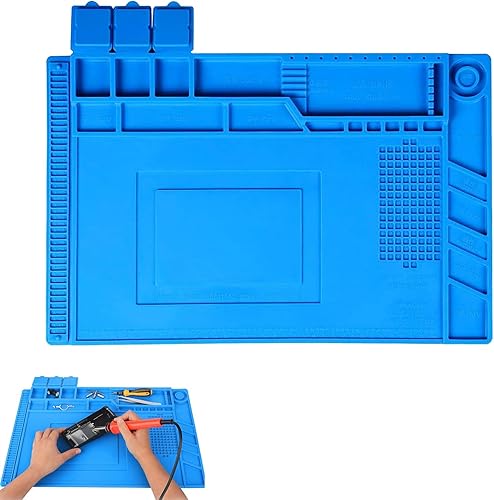 Tappetino Magnetico per Saldatura, Tappetino per Riparazioni Resistente al Calore da 500℃, Tappetino da Lavoro per Riparazioni di Saldatura, 45x30 cm, per Saldare, Riparare Componenti Elettronici - Honorern