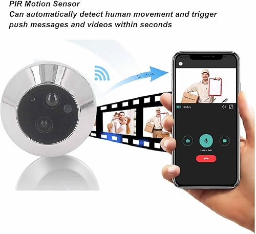 Videocamera Spioncino Wireless 1080P Visione Notturna Citofono Spioncino Digitale da 120 Gradi, Monitor a Colori da 4,3 Pollici per Immagini e Video AHD, Compatibile con, IOS - Honorern