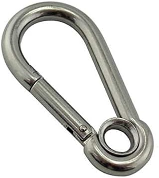 Constrabo | 2x moschettoni con occhio chiuso 100x10mm | Qualità DIN5299 C | Moschettoni in acciaio zincato con capacità di carico fino a 350kg | Moschettone con occhiello, moschettone pompiere - Honorern