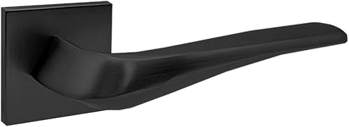 domino ADEL-QR Slim Black - Maniglia per porta della stanza, porta dell'ufficio, della cantina e della porta interna, in alluminio nero - Honorern