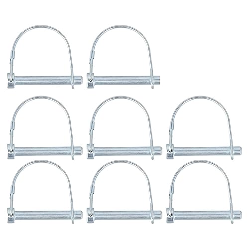 10 Pezzi Perno di Bloccaggi a Forma D, Perni di Bloccaggio per Rimorchi, 8 x 60 mm Perno di Sicurezza in Acciaio al Carbonio, per Garden Farm Lawn Trailers - Honorern