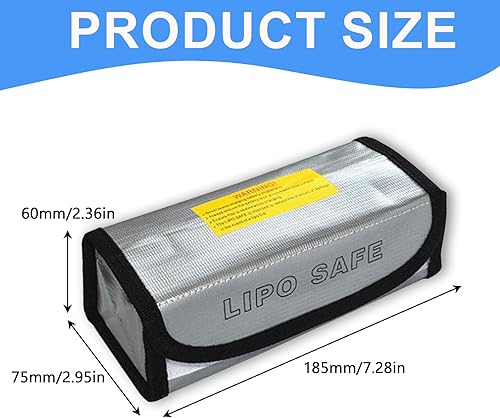 Lipo Batteria Safe Bag, Batteria Protezione Borsa, Litio Borsa Di Sicurezza Per Batterie Lipo per Conservazione e Trasporto Sicuro delle Batterie al Litio - Honorern