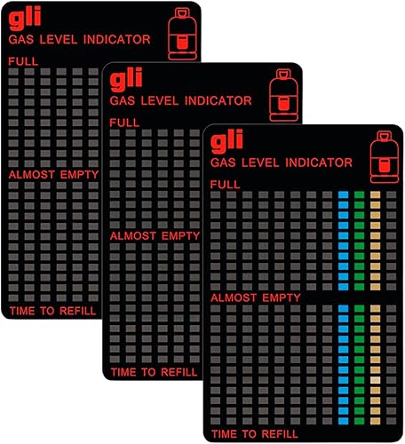 Indicatore di livello del gas, scala a 22 livelli, misuratore di livello magnetico, adatto per fornelli a gas con bombole di gas propano o butano, indicatore di residui di gas (3) - Honorern