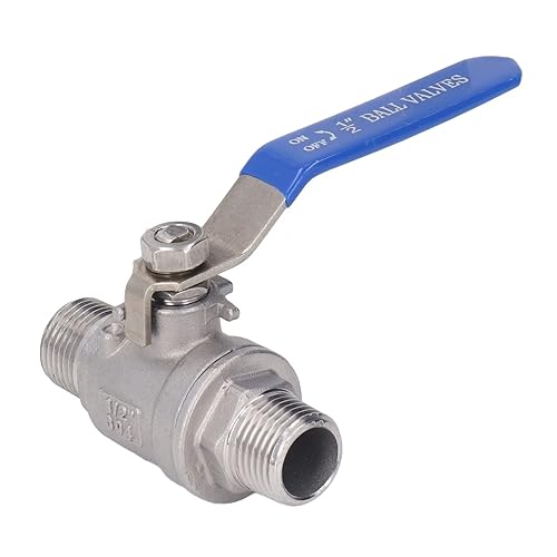 Valvola a Sfera Valvola a Sfera per Tubi Valvola a Sfera da Maschio a Maschio Valvola a Sfera Flottante Acciaio Inossidabile 304 G1/2 DN15 con Maniglia Isolata per Acqua Gasolio - Honorern