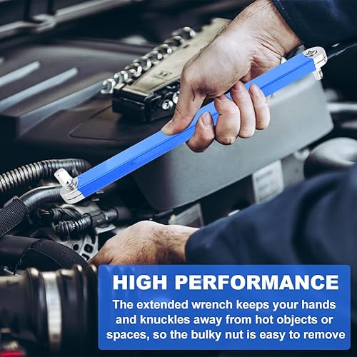 Chiave di estensione piegata, chiave di prolunga offset con 1/2', 1/4' e 3/8', adattatore di azionamento Zero Offset Extension Wrench, chiave universale per meccanici artigiani del garage - Honorern