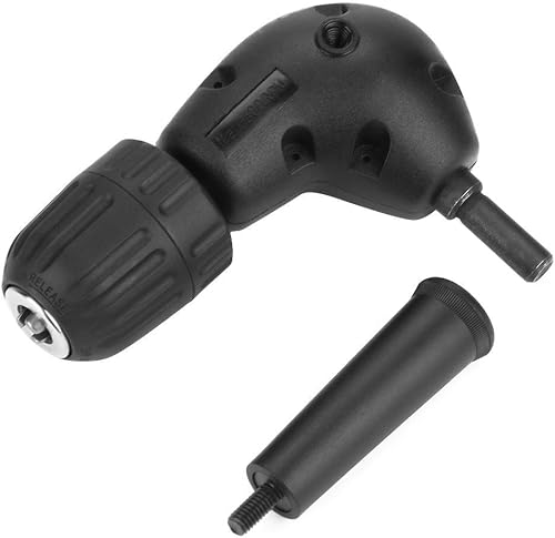 Adattatore ad angolo retto utensili pneumatici trapani pneumatici Adattatore per trapano ad angolo retto Impugnatura tonda Mandrino autoserrante per trapano elettrico portatile 3/8'9.5mm Nero - Honorern