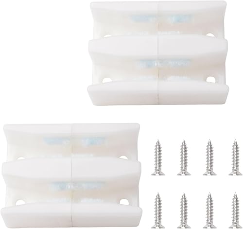 Guida inferiore per porta scorrevole della doccia, confezione da 2 guide in plastica per porta scorrevole in vetro con lanugine grigia da 7/40,6 cm, adatta per sistemi di porte scorrevoli - Honorern