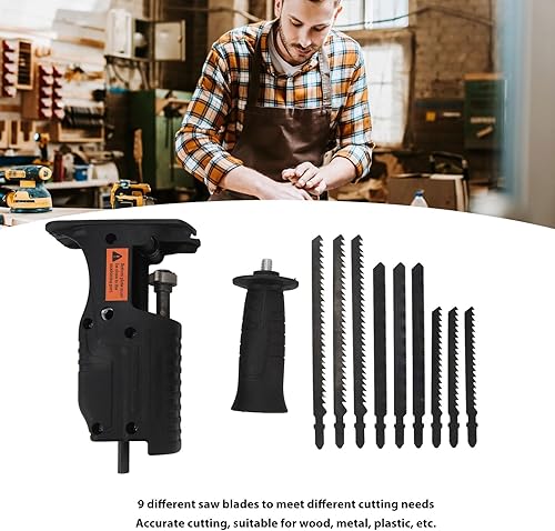 Seghe Alternative, Adattatore per Sega Alternativa Protable Attacco per Utensile Modificato per Trapano Elettrico con 9 Lame di Ricambio - Honorern