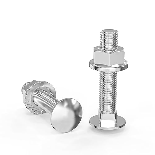 Bulloni a testa tonda M8, M8 x 30 mm, con dadi esagonali flangiati, zincati, in acciaio al carbonio, viti a testa tonda, confezione da 20 - Honorern