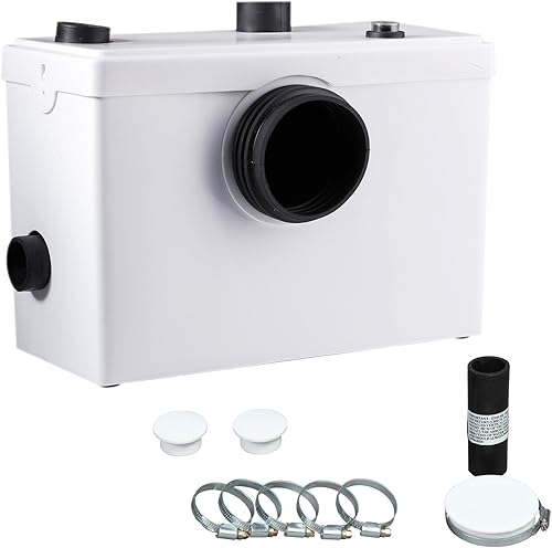 Aquamach Trituratore Maceratore per WC 600W - Lame Acciaio Inox per Lavabo Bidet Doccia 3 attacchi disponibili - Honorern