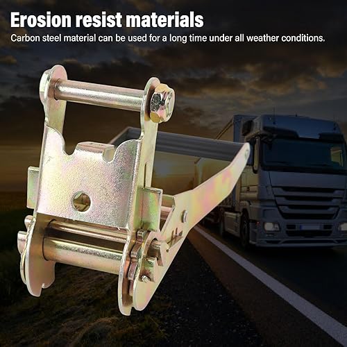 Tenditore a Cricchetto 2 Pollici 2500 Kg di Serraggio Cinghia a Cricchetto in Acciaio Carbone Adatto per Fissare Carichi su Auto, Camion, Motociclette, Rimorchi - Honorern