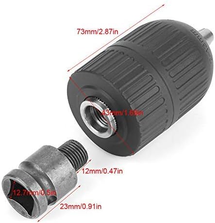 Mandrino per Trapano Senza Chiave da 2 a 13 mm 1/2 '-20UNF con Adattatore per Mandrino 1/2' per Conversione della Chiave a Percussione conversione avvitatori - Honorern