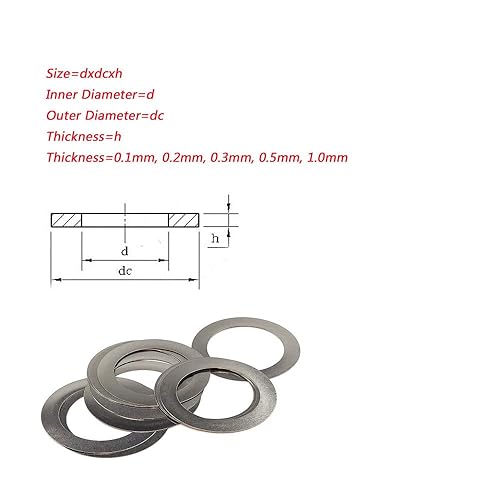 Din988 in acciaio inossidabile rondella piatta ultra sottile guarnizione della guarnizione di precisione di regolazione di precisione,0.1mm Thickness,m7x10 50pcs - Honorern