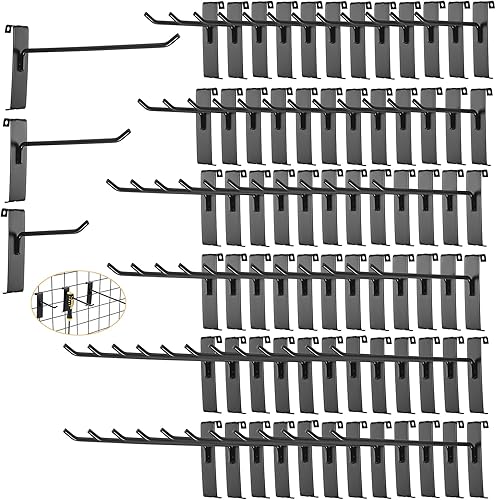 Ganci per griglia da parete, 75 pezzi, 10,2/15/20,3 cm, accessori per pannelli da parete a griglia, accessori per griglia, accessori per garage, negozi e vendita al dettaglio - Honorern