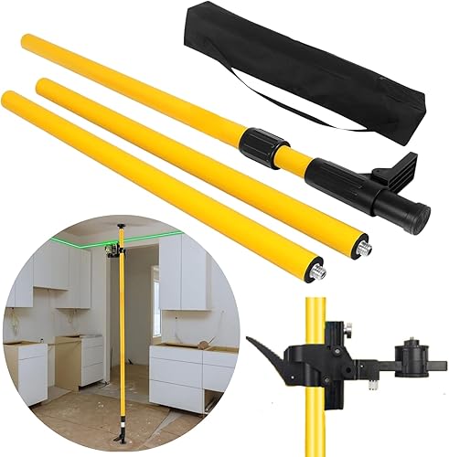 Asta telescopica laser 3,65 m, per laser rotante e laser a linee incrociate, barra di montaggio laser, compatibile con 1/4' e 5/8', supporto telescopico per livellatori per dispositivi di livellamento - Honorern