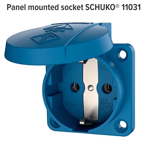Mennekes 101700021 Base Schuko 16 A/230 V, Prese di corrente, IP 54 Grado di Protezione, Blu - Honorern