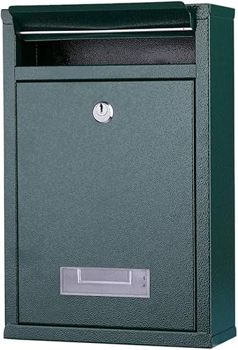 Bakaji Cassetta Postale da Parete in Acciaio Inox Buca Lettere per Posta da Esterno con Chiusura a Chiave (Verde) - Honorern