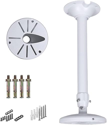 WiTi Base 6 Pollici Estensibile Staffa Montaggio su Palo per Telecamere IP CCTV,40CM-60CM Palo Montaggio Regolabile per il Sistema Telecamere Sorveglianza di Sicurezza,Metallo Solido - Honorern